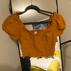 WILFRED Burnt Orange Off the Shoulder Peasant Top Size 8/M